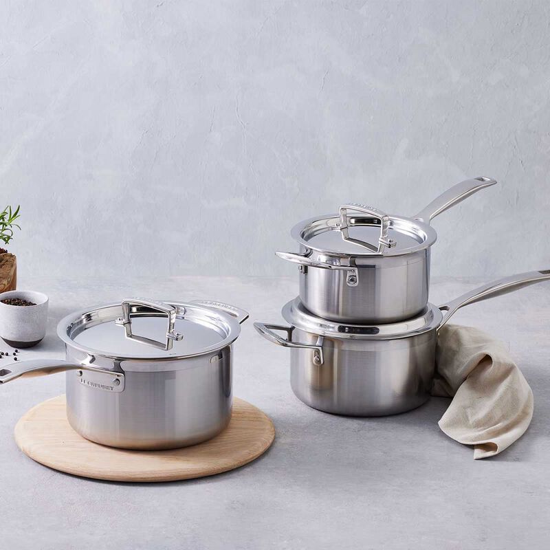 Le Creuset Signature 3-PLY Stainless Steel 3-Piece Saucepan Set image number 1